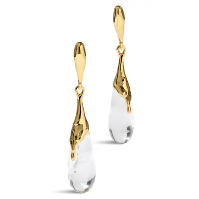 Alexis Bittar Liquid Lucite Teardrop Drop Earrings in Yellow Gold at Nordstrom | Nordstrom