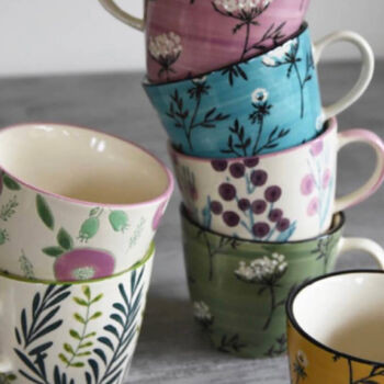 Patterned Botanical Colourful Mugs | Not On The High Street