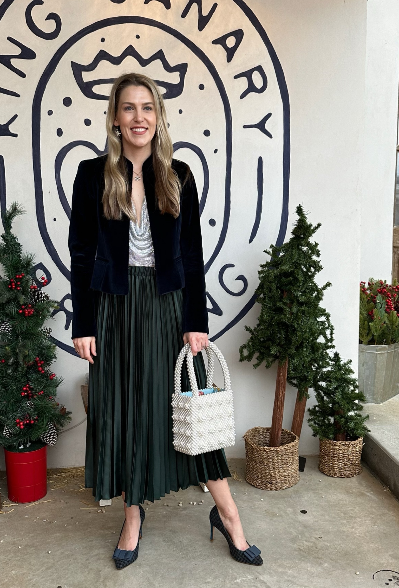 Top is from Hypeach - linking similar 

Skirt - older from Nordstrom, linking similar 

Shoes - older from Dillard’s, linking similar

Velvet blazer - purchased in Europe, linking similar 

#LTKSeasonal #LTKHoliday #LTKstyletip