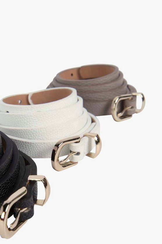 Skinny Belts 3 Pack | Boohoo.com (US & CA)