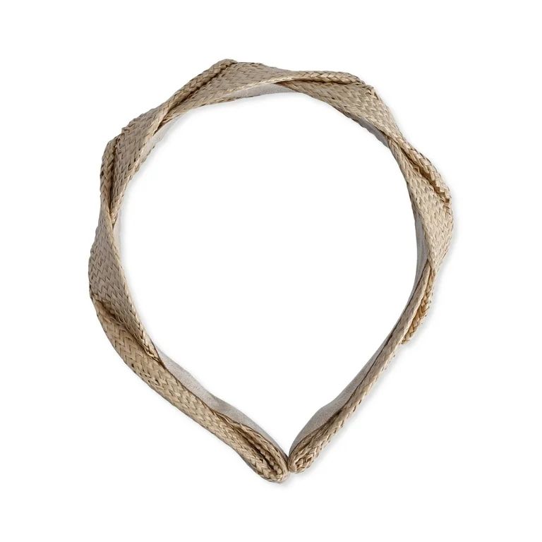 Time and Tru Women's Braid Straw Headband, Natural | Walmart (US)