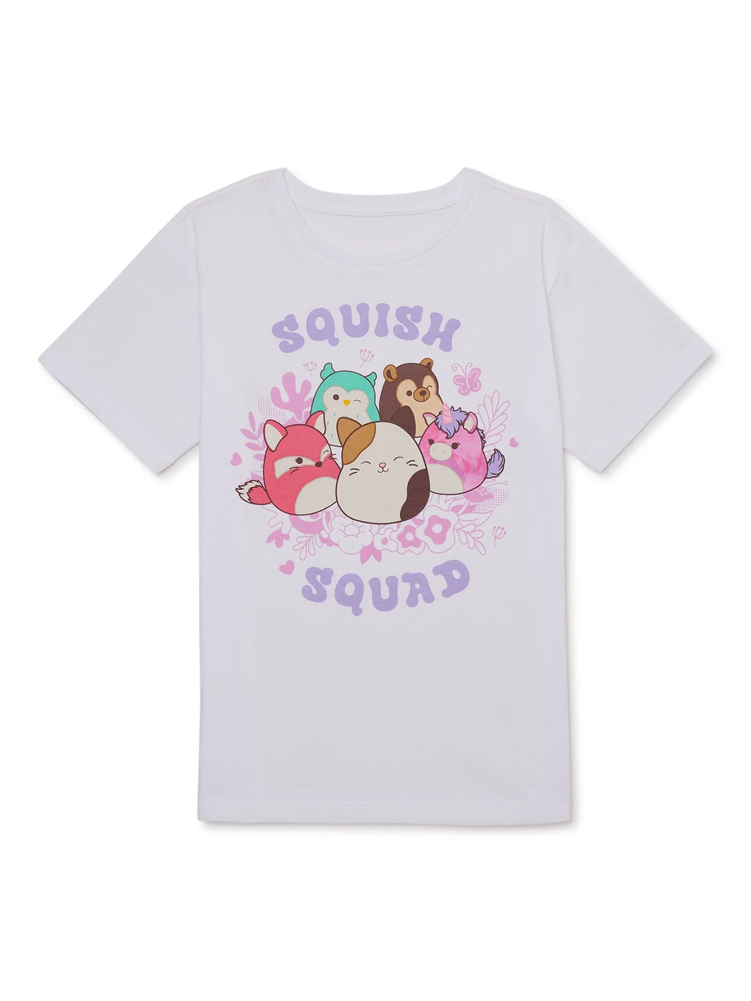 Squishmallows Girls Squish Squad Graphic Tee, Sizes 4-16 | Walmart (US)
