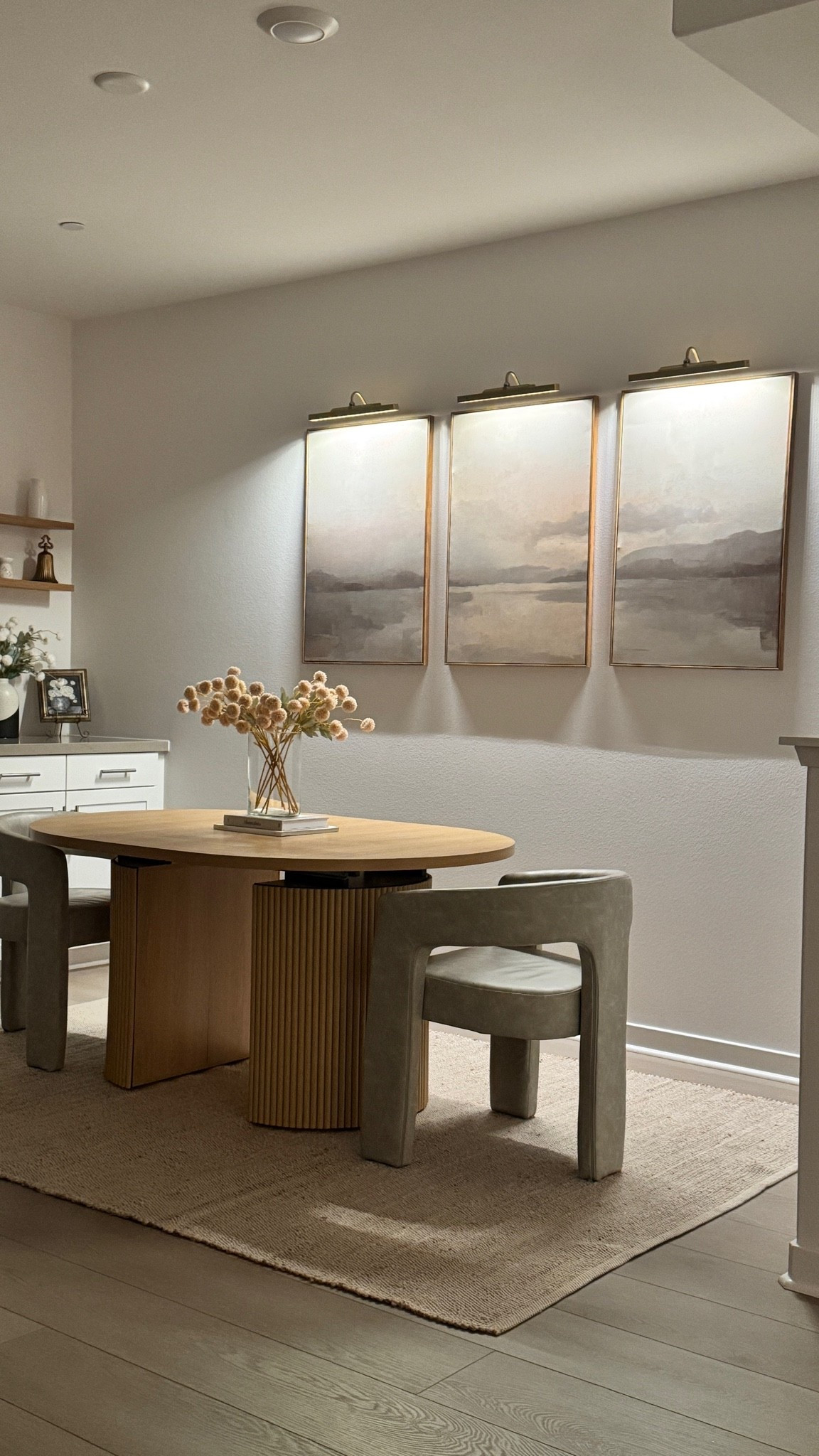 ambient lighting will always be my favorite for creating a warm and cozy home🤍 

#cozyhome #homedecor #ambiantlighting #lighting #diningroom #diningroomdecor

#LTKHome #LTKSaleAlert