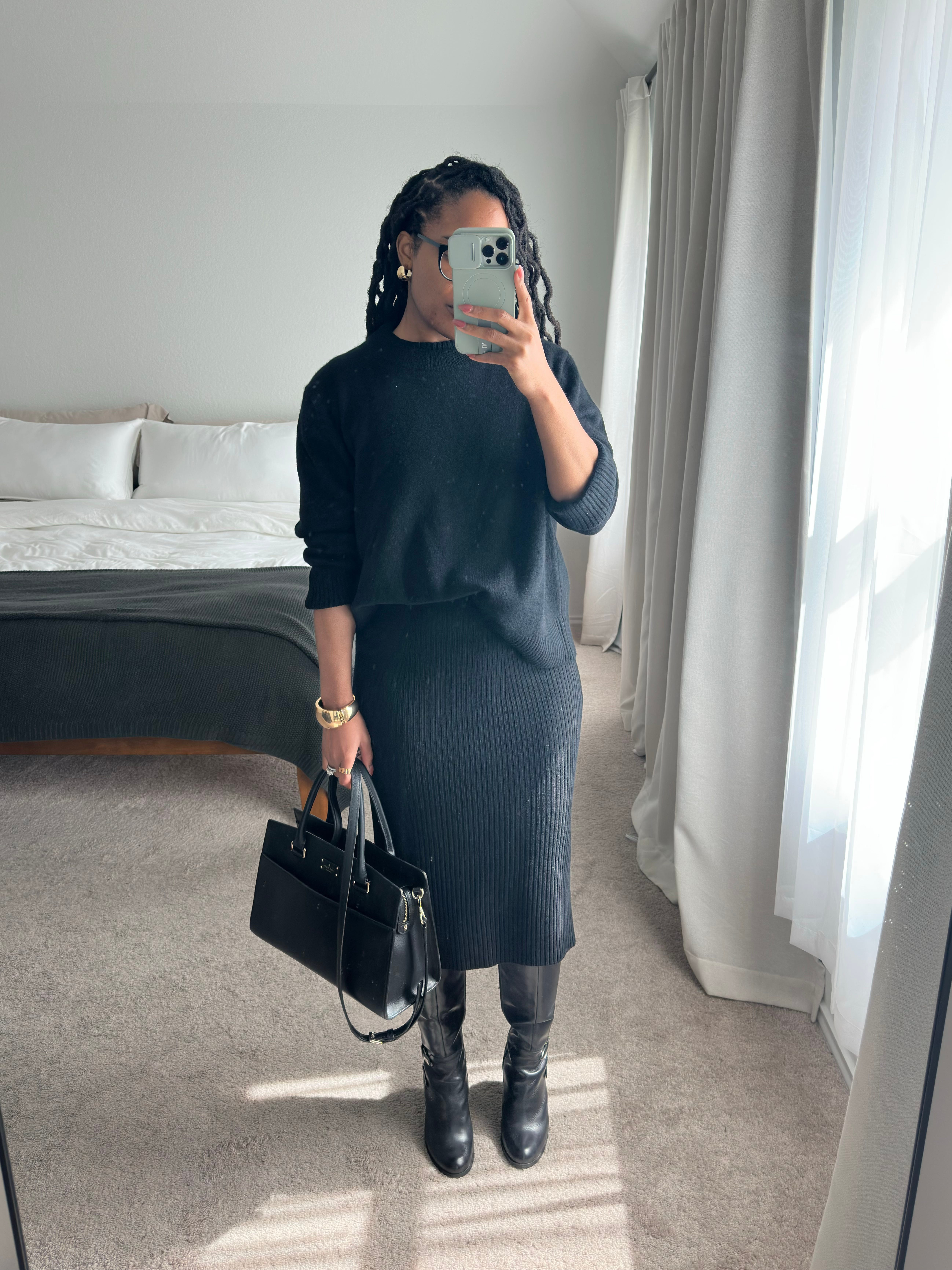 Early Spring Outfit || cashmere sweater // spring outfits // spring outfit ideas // spring outfits for cold days // elevated casual outfits // casual classy outfits // spring style inspo // knee high boots

#LTKootd
