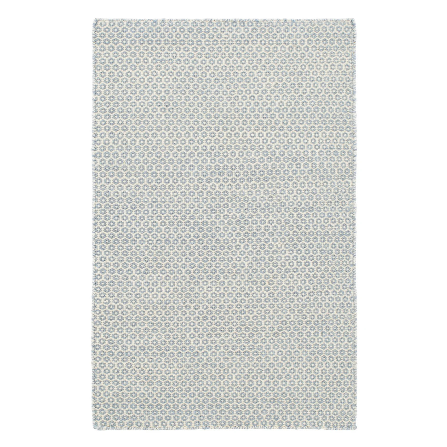 Honeycomb French Blue/Ivory Handwoven Wool Rug | Annie Selke