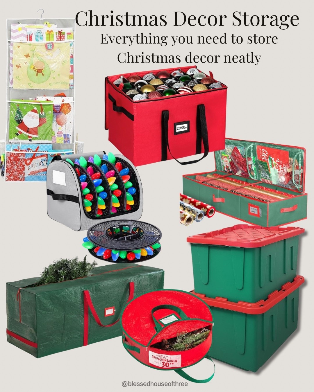 Christmas decor storage that actually makes putting everything away easy 🙌 From ornament storage to wrapping paper, lights, wreaths, tree bags, and stackable bins — these are the best-rated storage solutions to keep decor protected, organized, and ready for next year. Saving future you so much time.

Christmas decor storage, Christmas storage bins, ornament storage box, wrapping paper storage organizer, Christmas light storage reels, wreath storage container, Christmas tree storage bag, holiday decor organization ideas, post holiday organization, garage storage bins for Christmas, best Christmas storage solutions, holiday storage containers, seasonal decor organization, Christmas cleanup ideas, how to store Christmas decorations neatly, home organization finds, storage solutions for holiday decor

#LTKSaleAlert #LTKHoliday #LTKHome