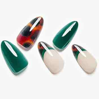 Amazon.com: GLAMERMAID Press on Nails - Sprinkles Rainbow Stars Short Pointed Almond Nails UV Glo... | Amazon (US)