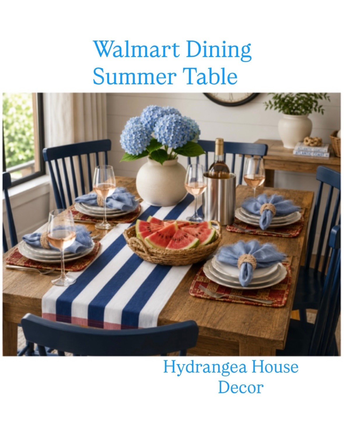 Bring the feeling of a lakeside summer dinner home 💙 I mixed affordable finds with timeless styling—layered white dishes, soft blue linens, woven textures, hydrangeas, and a simple bowl of fresh watermelon for an effortless look that feels straight out of a Nancy Meyers movie. The best part? You don’t need a huge budget to create a table that feels warm, welcoming, and beautifully collected. Shop every piece below and recreate the look for your next gathering.
#dining #summer #decor #mango