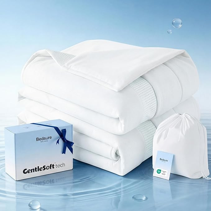 Bedsure Cooling Comforter Queen Size - Cooling Blankets for Hot Sleepers, Lightweight Summer Comf... | Amazon (US)