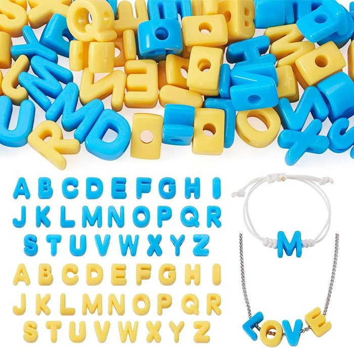 FASHEWELRY 100Pcs Acrylic Letter Beads Random Letters Big Plastic Letter Blocks Iridescent 3D Let... | Amazon (CA)