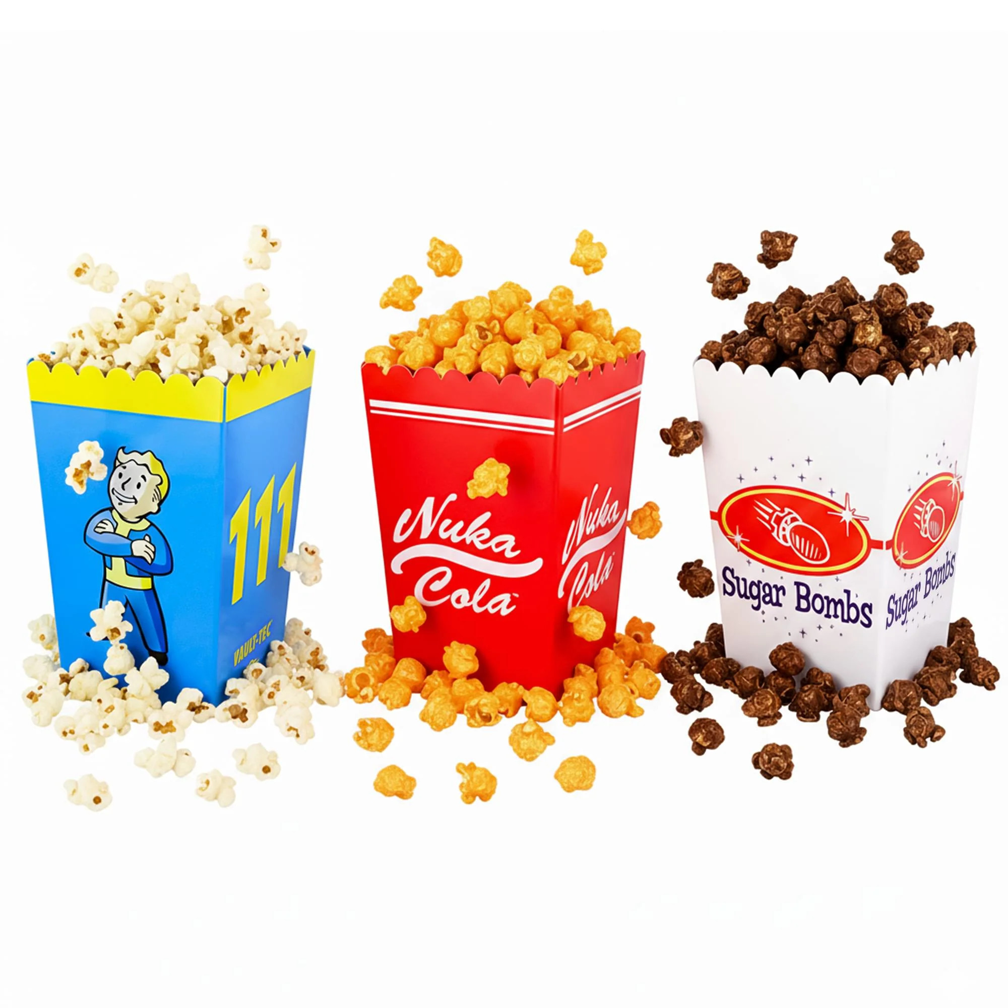 Fallout Popcorn Bucket Set of 3 | Nuka-Cola, Vault Boy, Sugar Bombs | Toynk