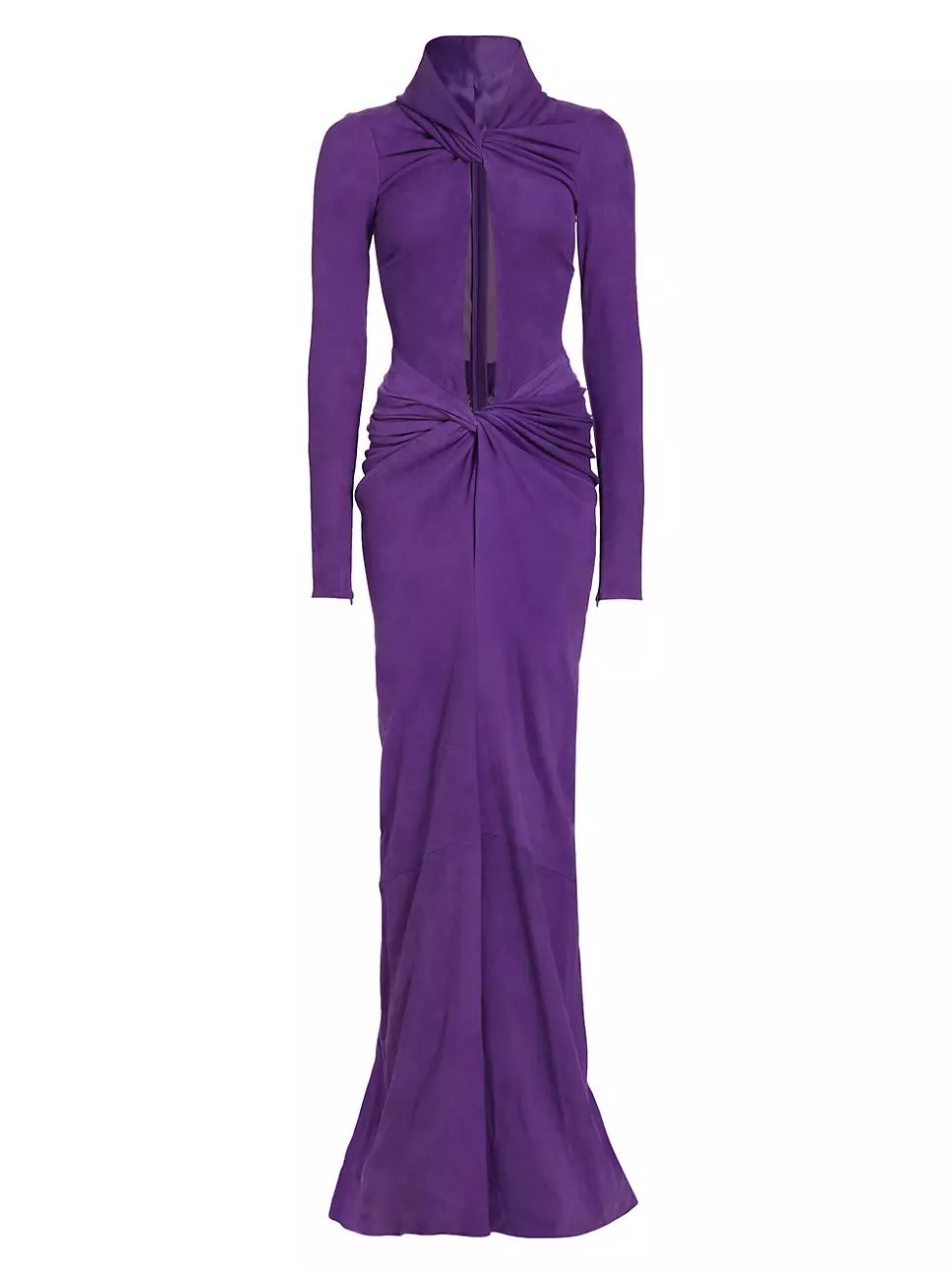 LaQuan Smith Suede Keyhole Twisted Gown | Saks Fifth Avenue
