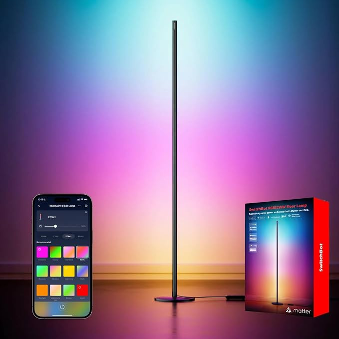 SwitchBot Smart RGBICWW Voice/APP Controlled Floor Lamp with Matter, Warm & Cool White, Alexa-Com... | Amazon (US)