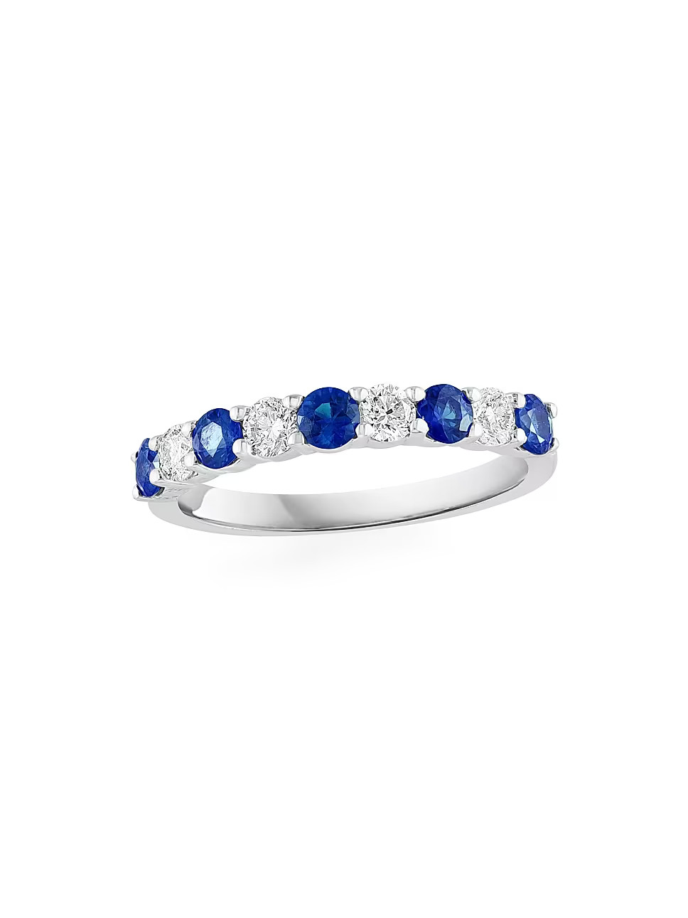 14K White Gold, Sapphire & 0.50 TCW Diamond Band Ring | Saks Fifth Avenue