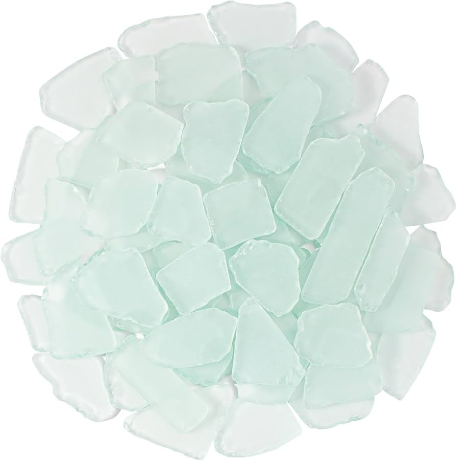 Keedolla Tumbled Sea Glass for Crafts - 10 OZ White Flat Frosted Seaglass Pieces for DIY Art Craf... | Amazon (US)