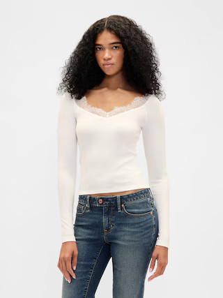 Modern Lace-Trim Top | Gap (US)