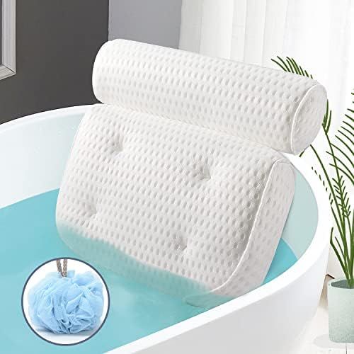 Bath Pillow for Tub Ergonomic Non-Slip Bathtub Pillow with Upgraded 4D Air Mesh Technology and 6 ... | Amazon (US)