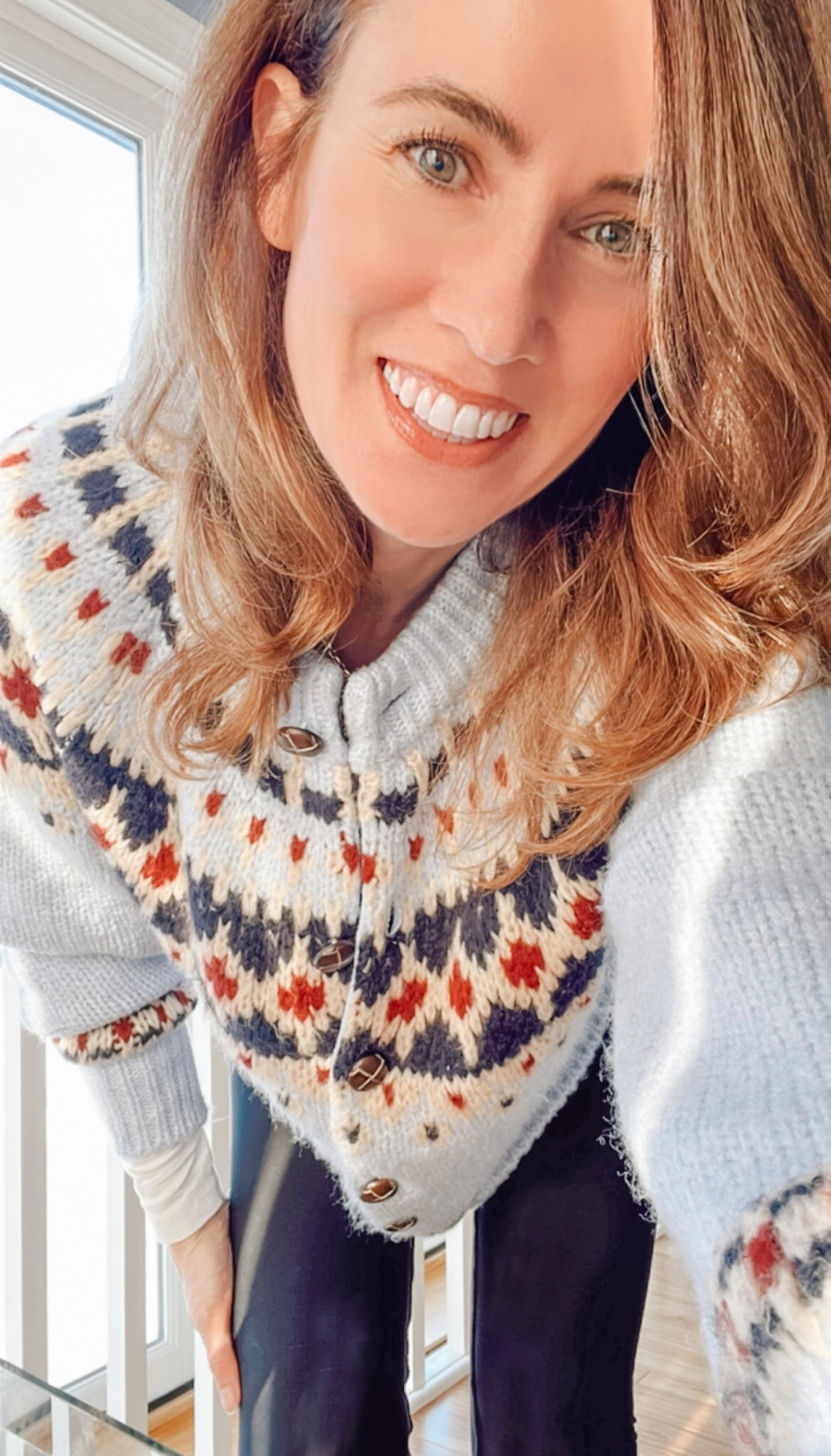 Sweater of the day: fair isle blue cardigan from urban outfitters 

#LTKOver40 #LTKgrwm #LTKootd