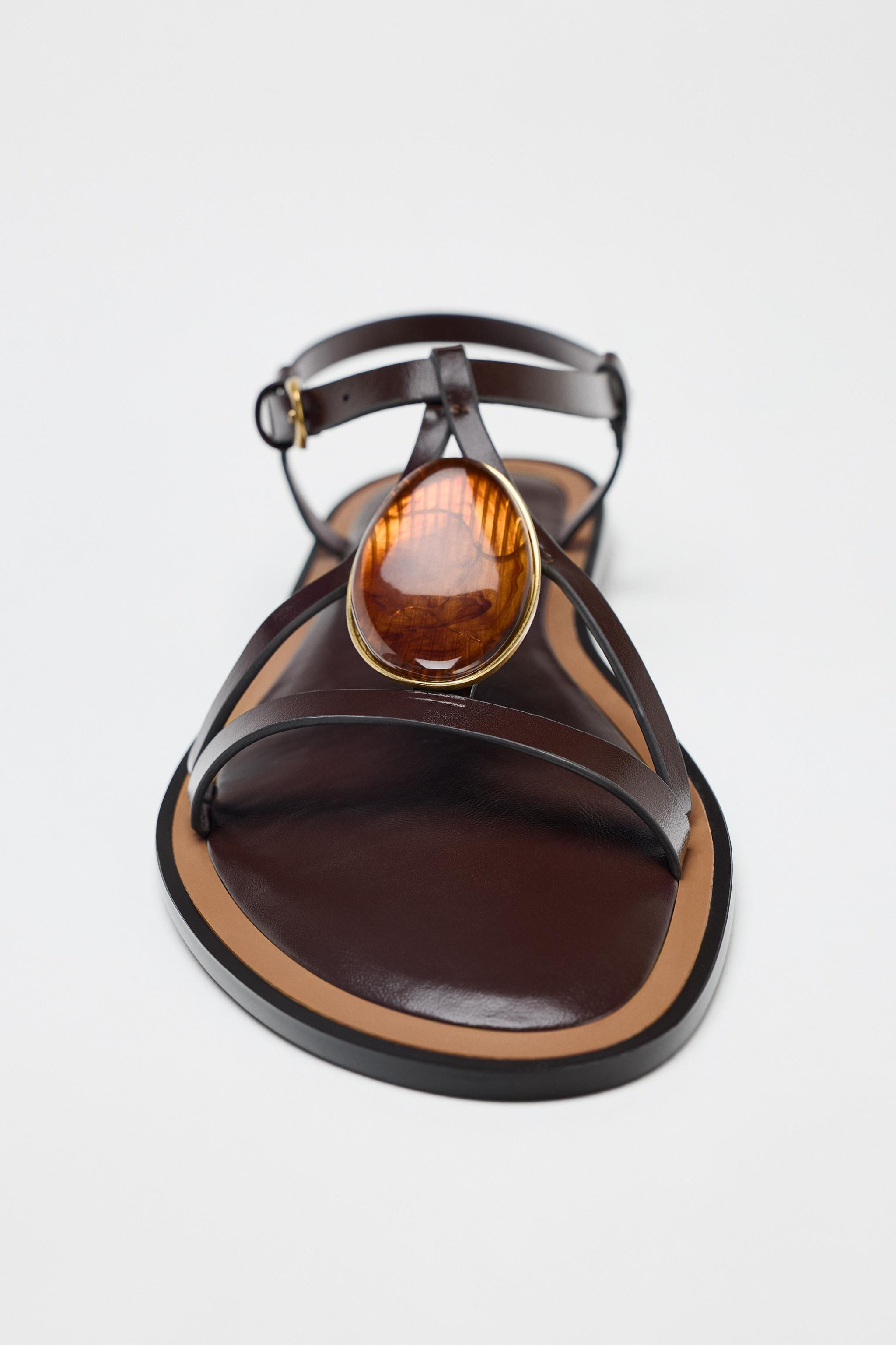 METAL APPLIQUÉ SANDALS | Zara UK