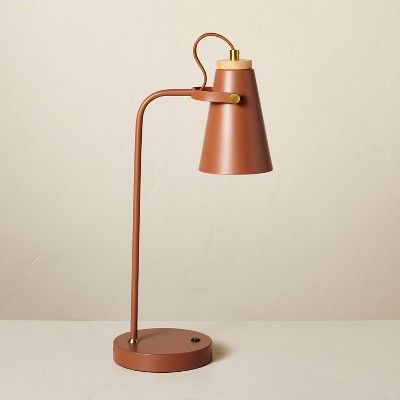 20" Metal Task Lamp with USB Port Terracotta Brown (Includes LED Light Bulb) - Hearth & Hand™ w... | Target