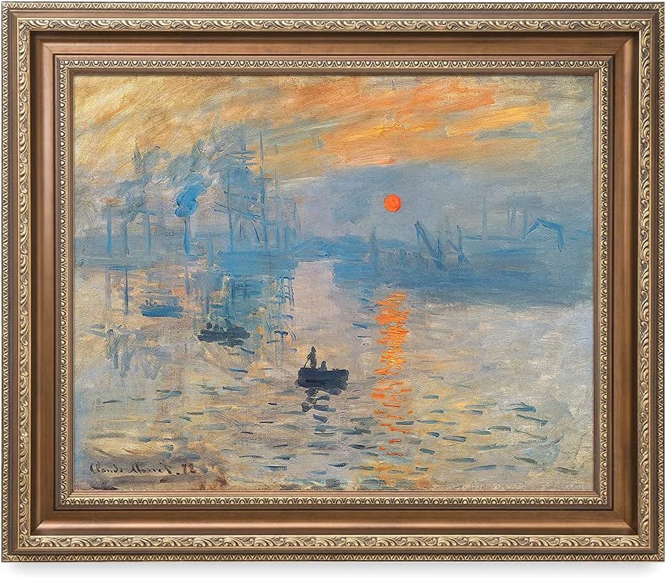 DECORARTS - Impression Sunrise, Claude Monet Classic Art. Giclee Prints Match with Bronze-relief ... | Amazon (US)