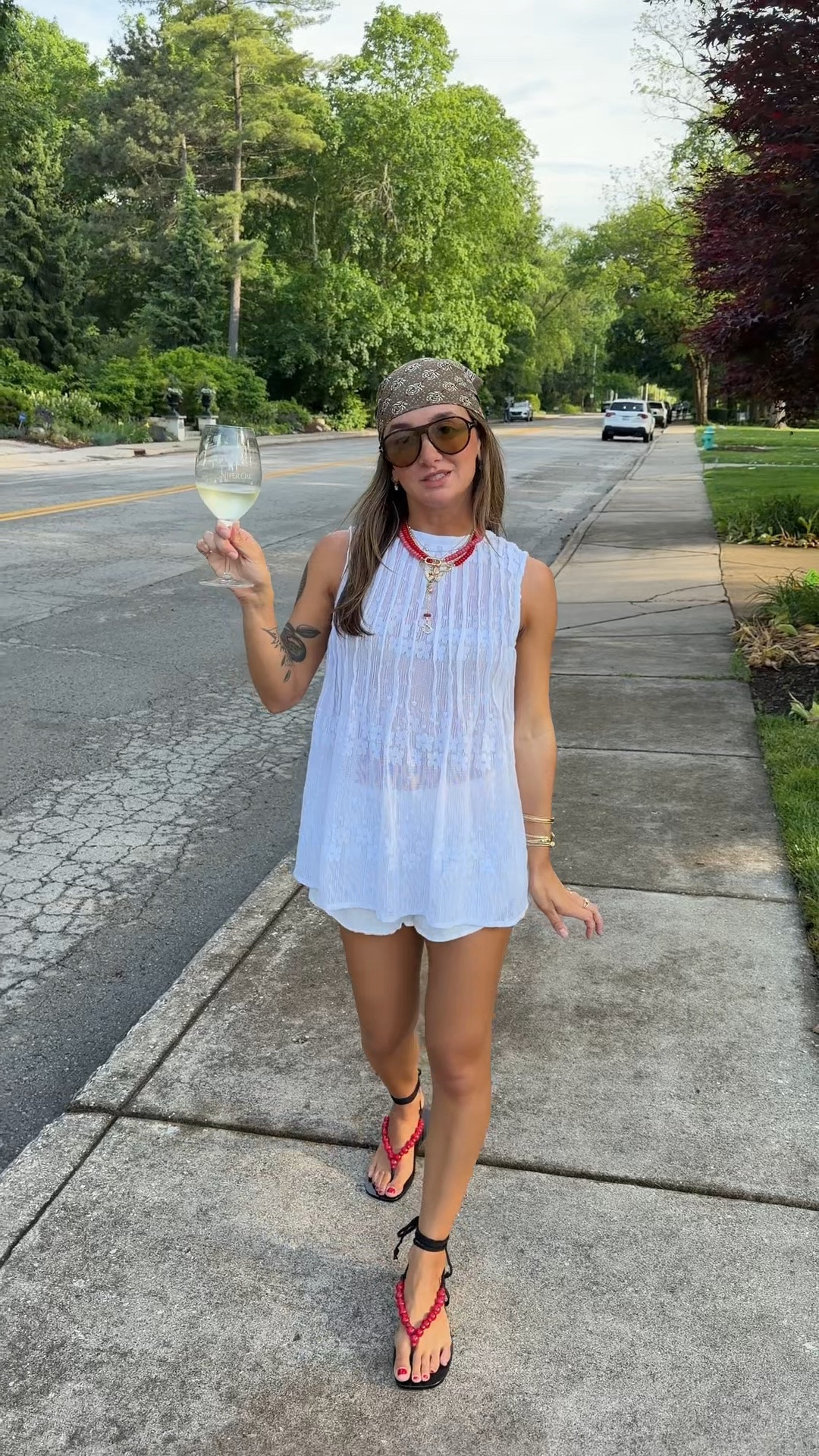 Wearing XS top! My exact shorts are from last year but any linen mini short will work!