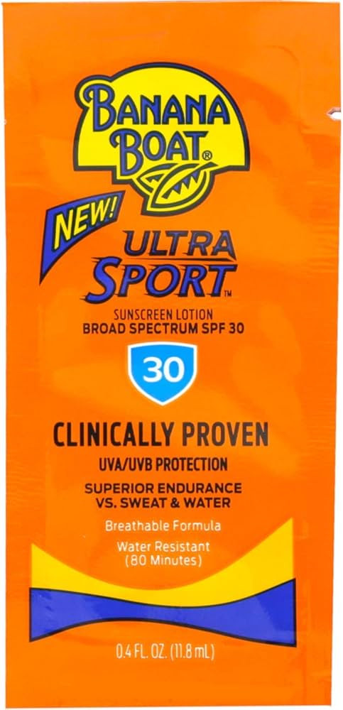 Banana Boat Sport Sunscreen, SPF 30 Protection lotion, Travel Packets, 0.4 Fl Oz (Pack of 24) | Amazon (US)