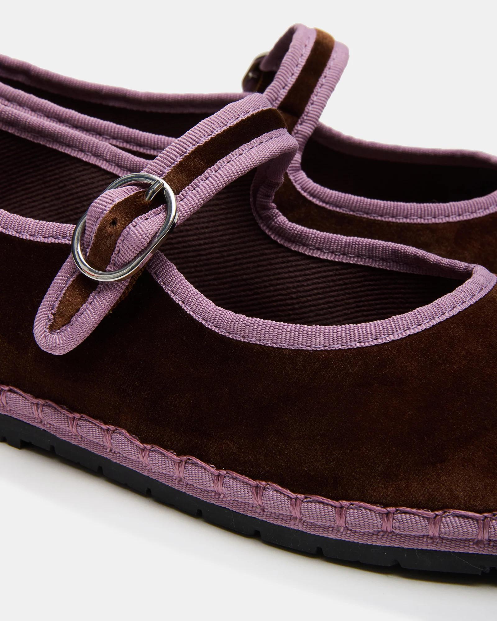 BONBON Brown Velvet Mary Jane Ballet Flat | Women's Flats | Steve Madden (US)