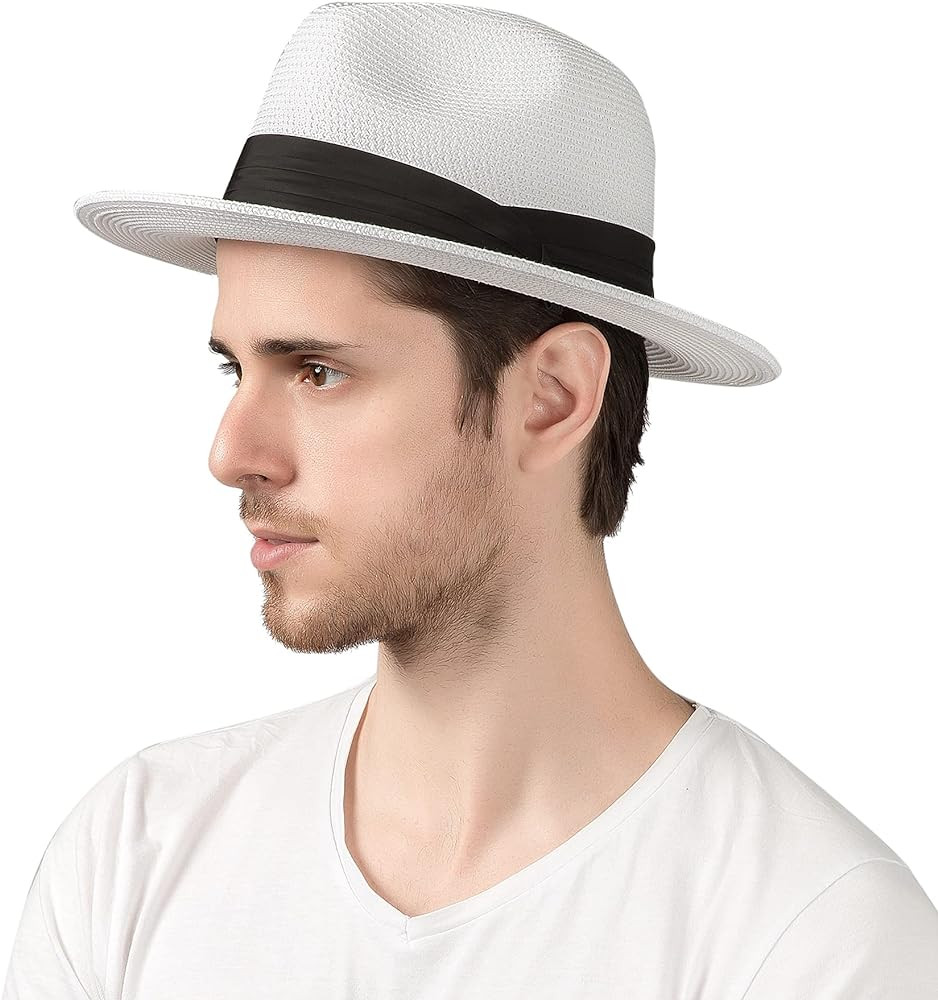 Lanzom Summer Beach Sun Hats for Men Foldable Floppy Travel Packable Staw Hat, Wide Brim Hat (Sty... | Amazon (US)