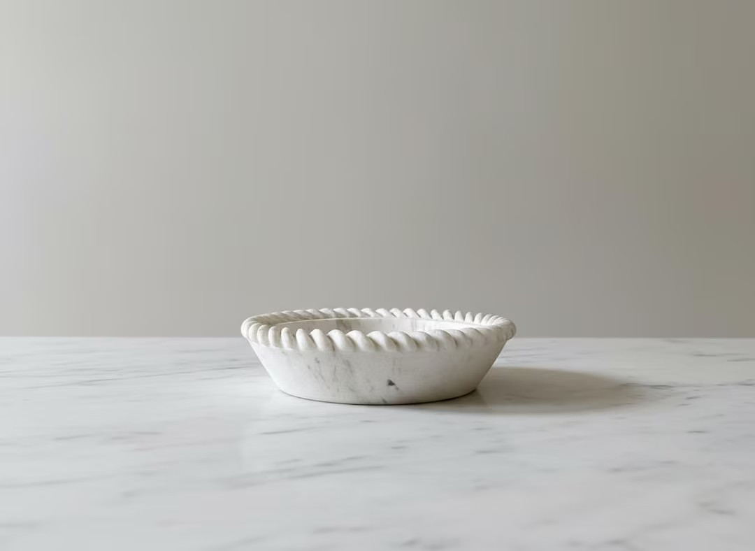White Marble Fruit Bowl Luxury Stone Serving Dish & Decorative Centerpiece - Etsy | Etsy (US)