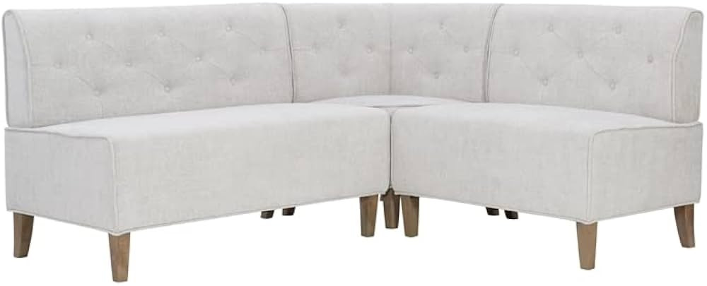 Linon Hale Wood Upholstered Corner Nook in Light Grey | Amazon (US)