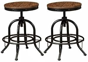 Ashley Furniture Signature Design - Pinnadel Swivel Bar Stool - Counter Height - Set of 2 - Light Br | Amazon (US)