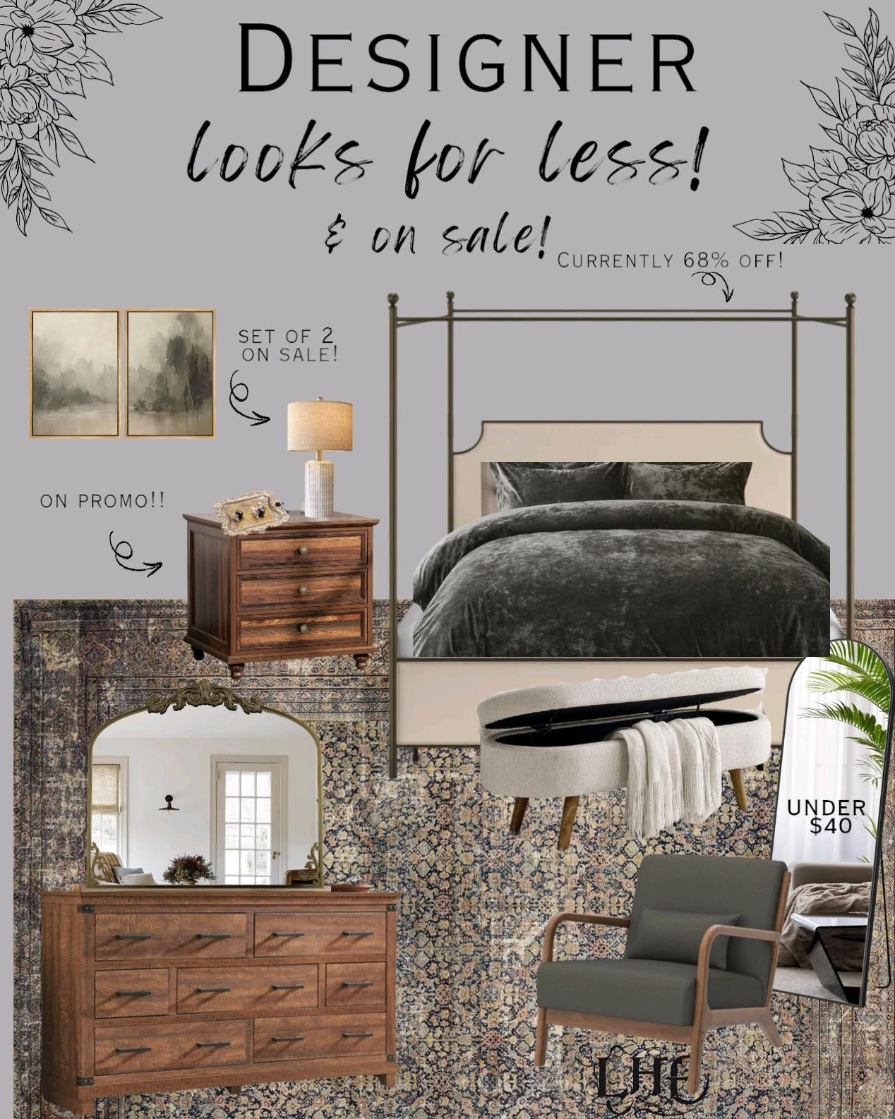 Designer looks for less and on sale! Yes please 🙌. . . Shop by clicking the thumbnails below 👇.  . . Modern farmhouse bedroom, modern farmhouse rug, farmhouse bedroom, farmhouse bedding, modern farmhouse bedding, canopy bed, affordable rugs. Affordable furniture, affordable nightstands, Affordable home decor, storage ottoman, storage bench, bedroom storage bench, dresser mirror, vintage mirror, wall mirror, floor mirror, pottery Barn looks for less, designer inspired, designer looks for less, nightstands, wall art, bedroom furniture, bedroom inspo, bedding master bedroom, bedroom decor, bedframe, vintage home decor, vintage rug, vintage home

#LTKHome #LTKSaleAlert #LTKStyleTip
