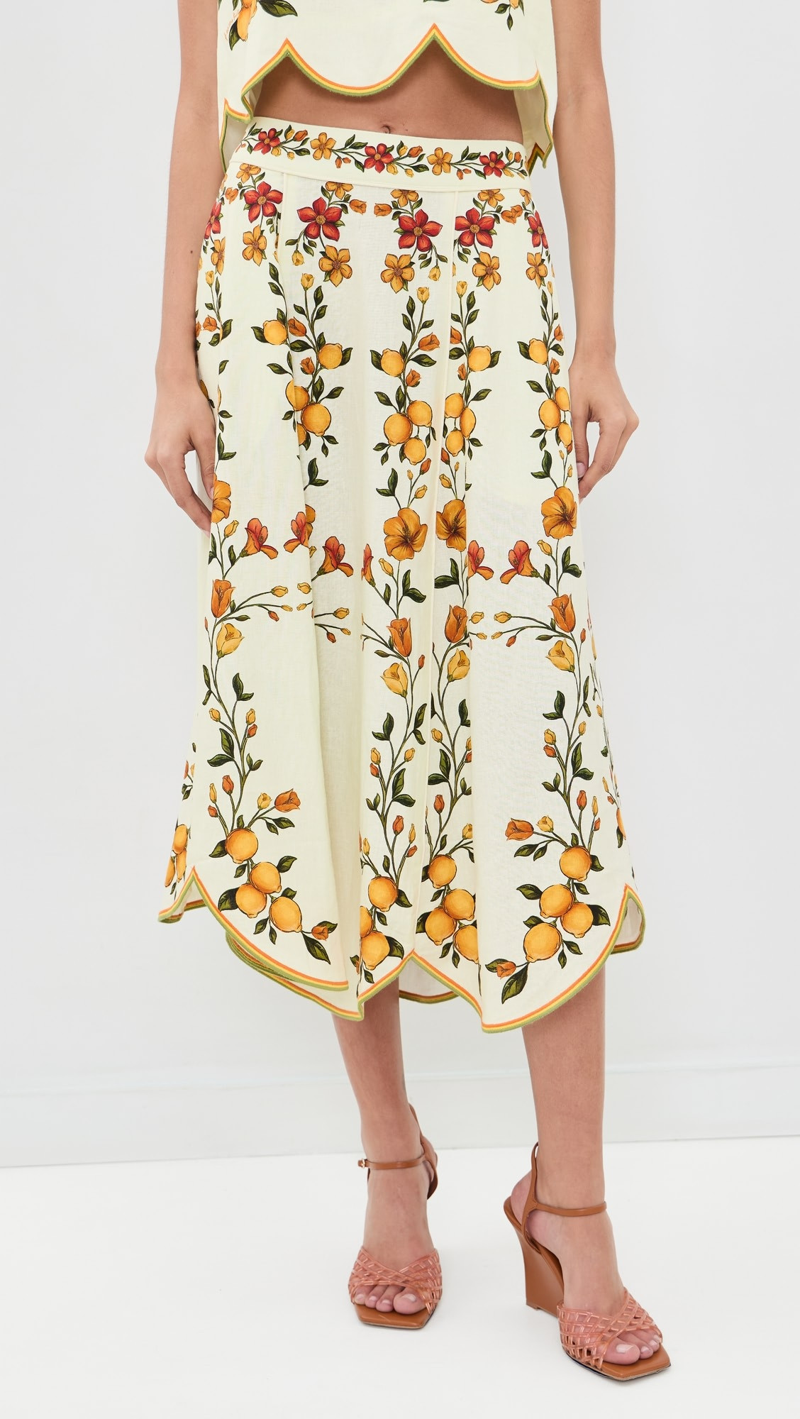 Scalloped Midi Skirt | Shopbop