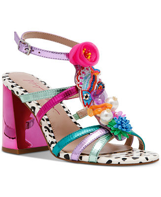 Betsey Johnson Women's Azallia Embellished Strappy Dress Sandals - Macy's | Macy's