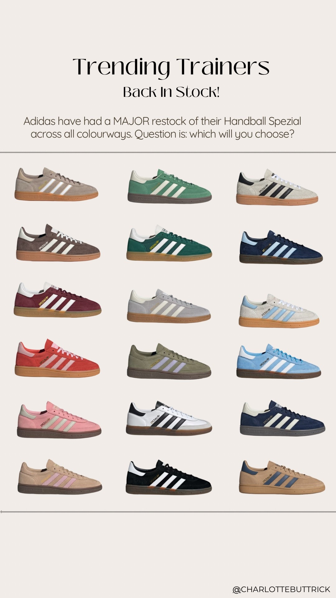 ADIDAS SPEZIAL TRAINERS - back in stock! My most worn trainers - I go up 1/2 a size #spezial #trainers #spring 

trendy sneakers - trending trainers - retro trainers - retro sneakers - spring shoes - Adidas trainers - stylish trainers - trends -spring trends - colourful trainers -brown trainers

#LTKspring #LTKuk #LTKshoes