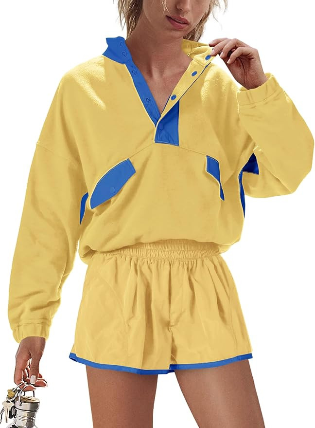 Nirovien Womens Workout Sets Athletic Activewear 2 Piece Sets Two Piece Outfits Pullover Sweatshi... | Amazon (US)