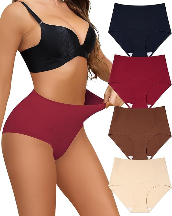 LEVAO Women Tummy Control Panties High Waist Seamless Underwear Full Coverage Brief No Show Postp... | Amazon (US)