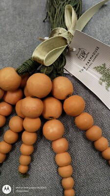 Rachel Ashwell set 6 WOOD BEADED CARROTS Table scatter basket bowl Ornament NEW | eBay US