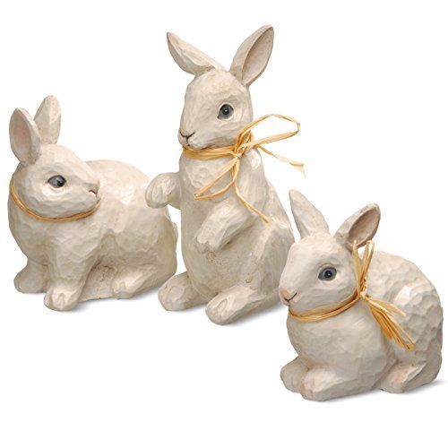 National Tree Set of 3 Assorted Woodcut Appearance Rabbits (RAE-EK150044) | Amazon (US)