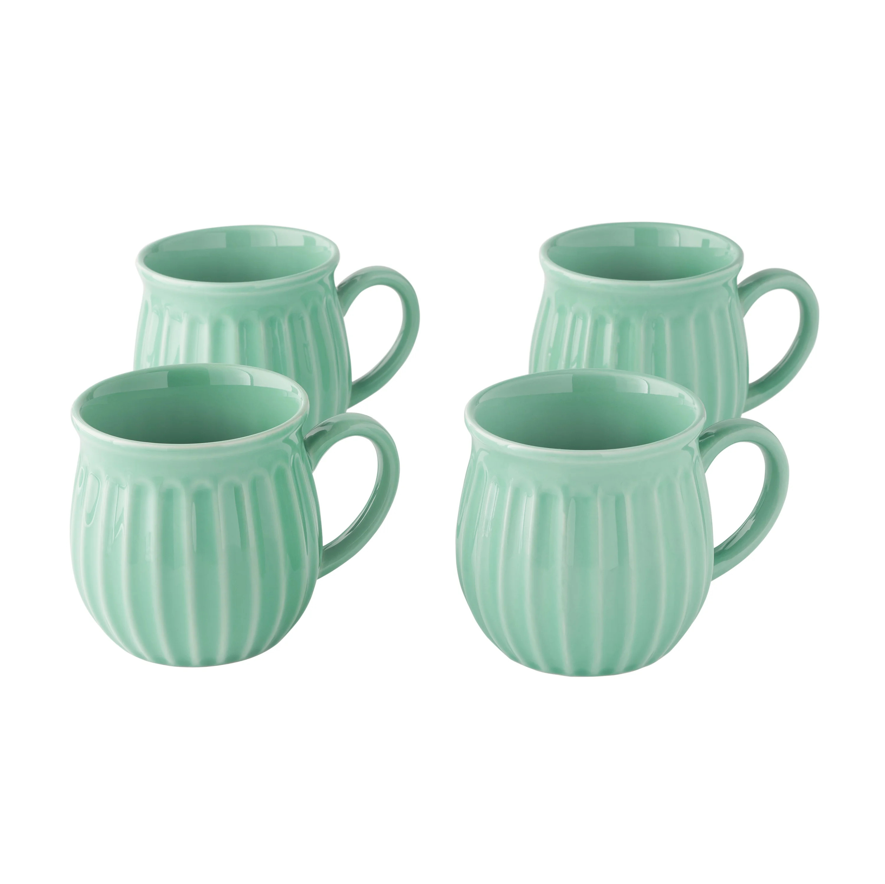 The Pioneer Woman Colette 12-Ounce Stoneware Mugs, Green, Set of 4 | Walmart (US)