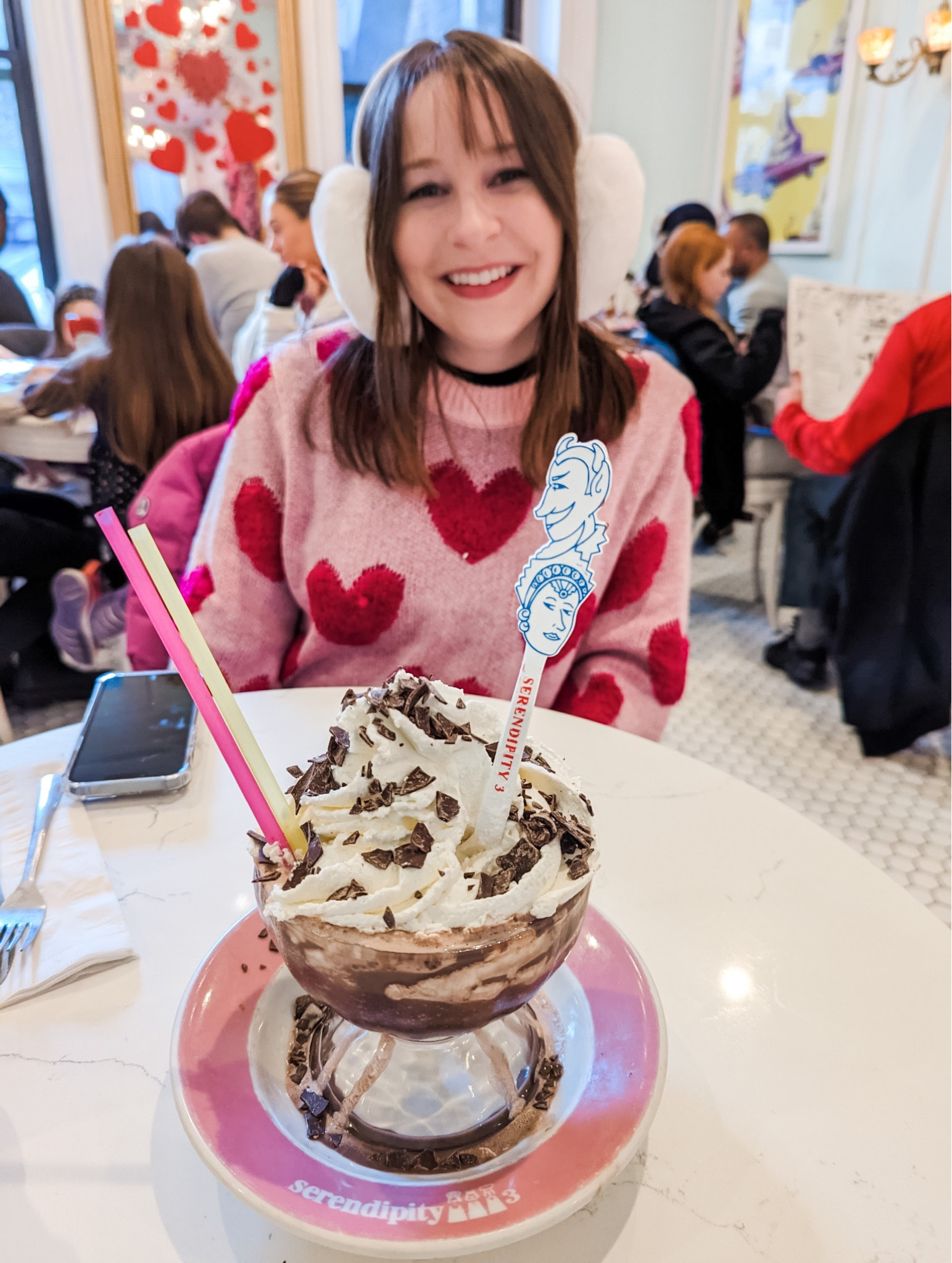 Heart sweater
Earmuffs 
Tinted lip balm
Winter style
New York outfit
NYC fashion 
Valentine’s Day 
Valentines Day outfit 

#LTKtravel #LTKstyletip #LTKSeasonal