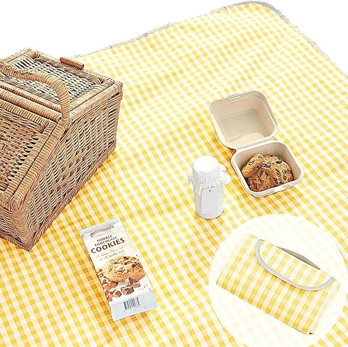 Cute Gingham Picnic Blanket, Waterproof Foldable, in Large 80x60in and Extra Large 80x80in, Porta... | Amazon (US)