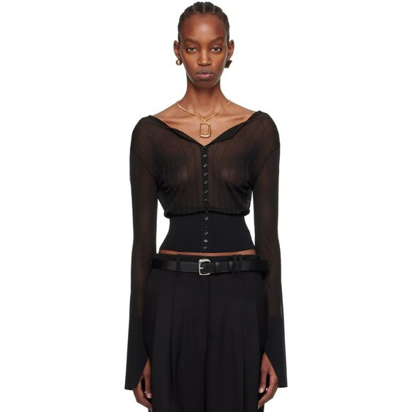 JACQUEMUS Le Cardigan Joya Cardigan Top In Black | Poshmark