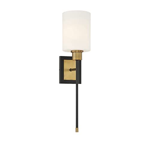 Savoy House 9-1645-1-143 Alvara 1-Light Wall Sconce in Matte Black with Warm Brass Accents (5.5" ... | Amazon (US)
