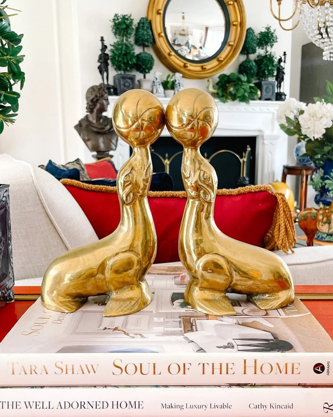 Mid-Century Brass Seals Balancing Balls, Brass Baby Seal Bookends, Holiday Gifts, Midcentury Deco... | Etsy (US)