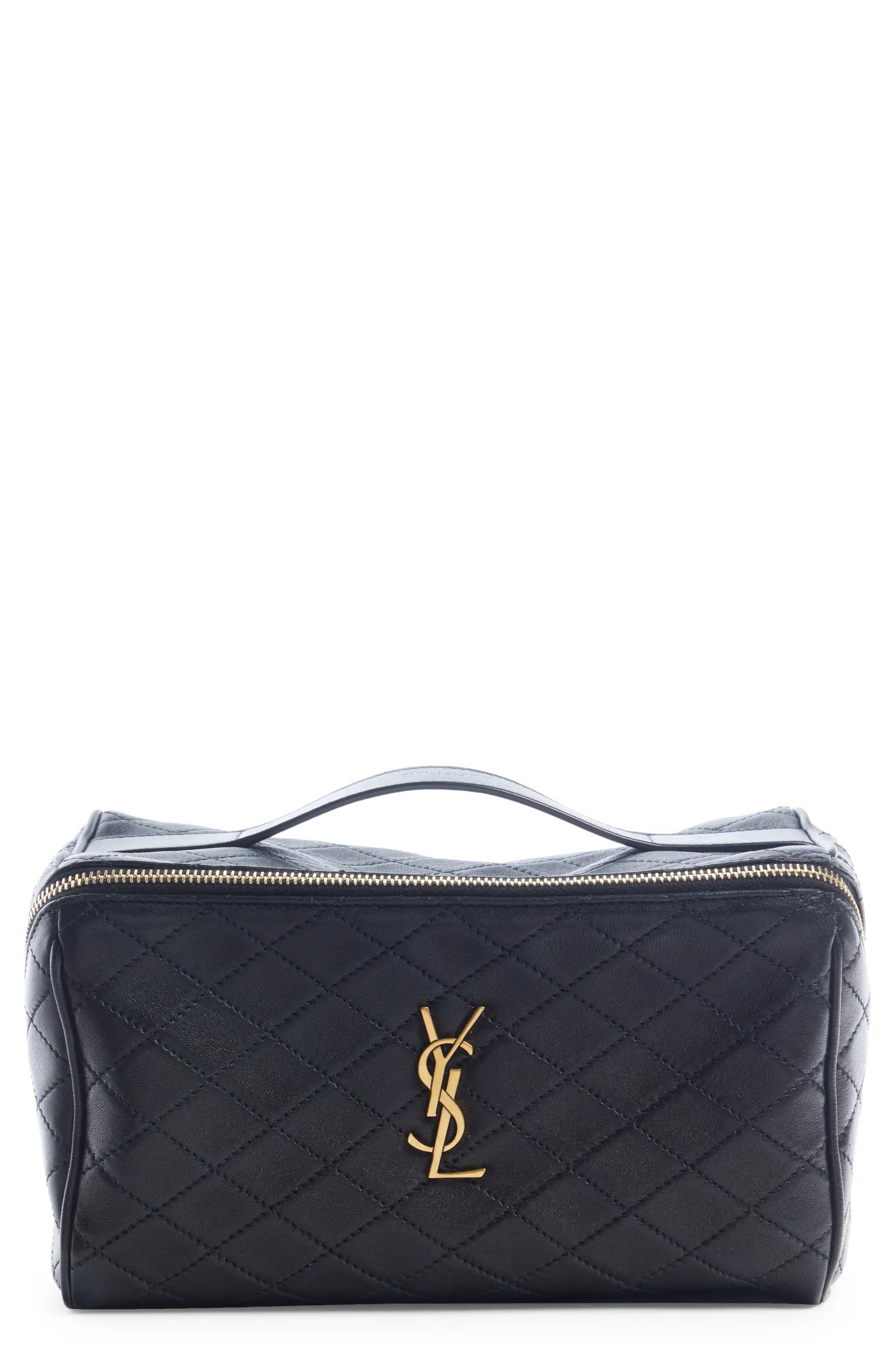 Saint Laurent Vanity Case Quilted Leather Top Handle Bag | Nordstrom | Nordstrom