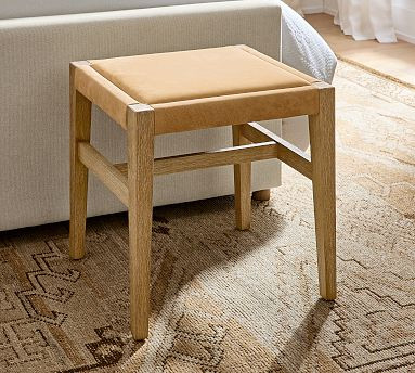Tatum Leather Stool | Pottery Barn (US)