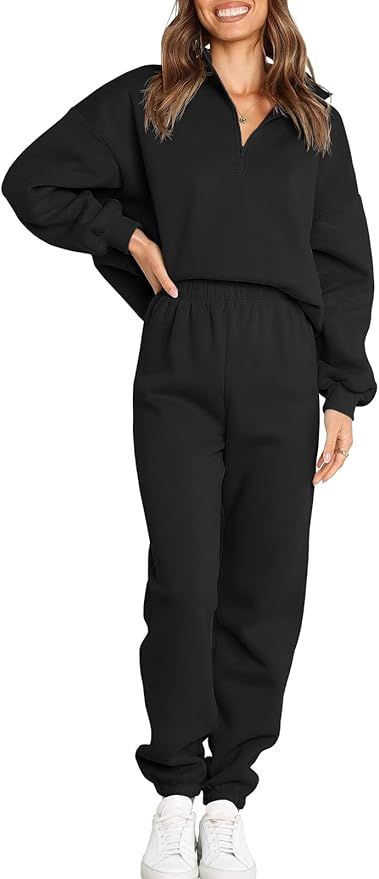 ANRABESS Women's Oversized Batwing Sleeve Lounge Sets Casual Top and Pants 2 Piece Outfits Sweats... | Amazon (US)