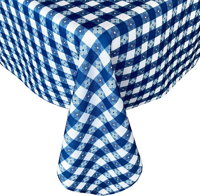 Newbridge American Tavern Check Indoor/Outdoor Print Fabric Tablecloth - Bistro Checkered Restaur... | Amazon (US)